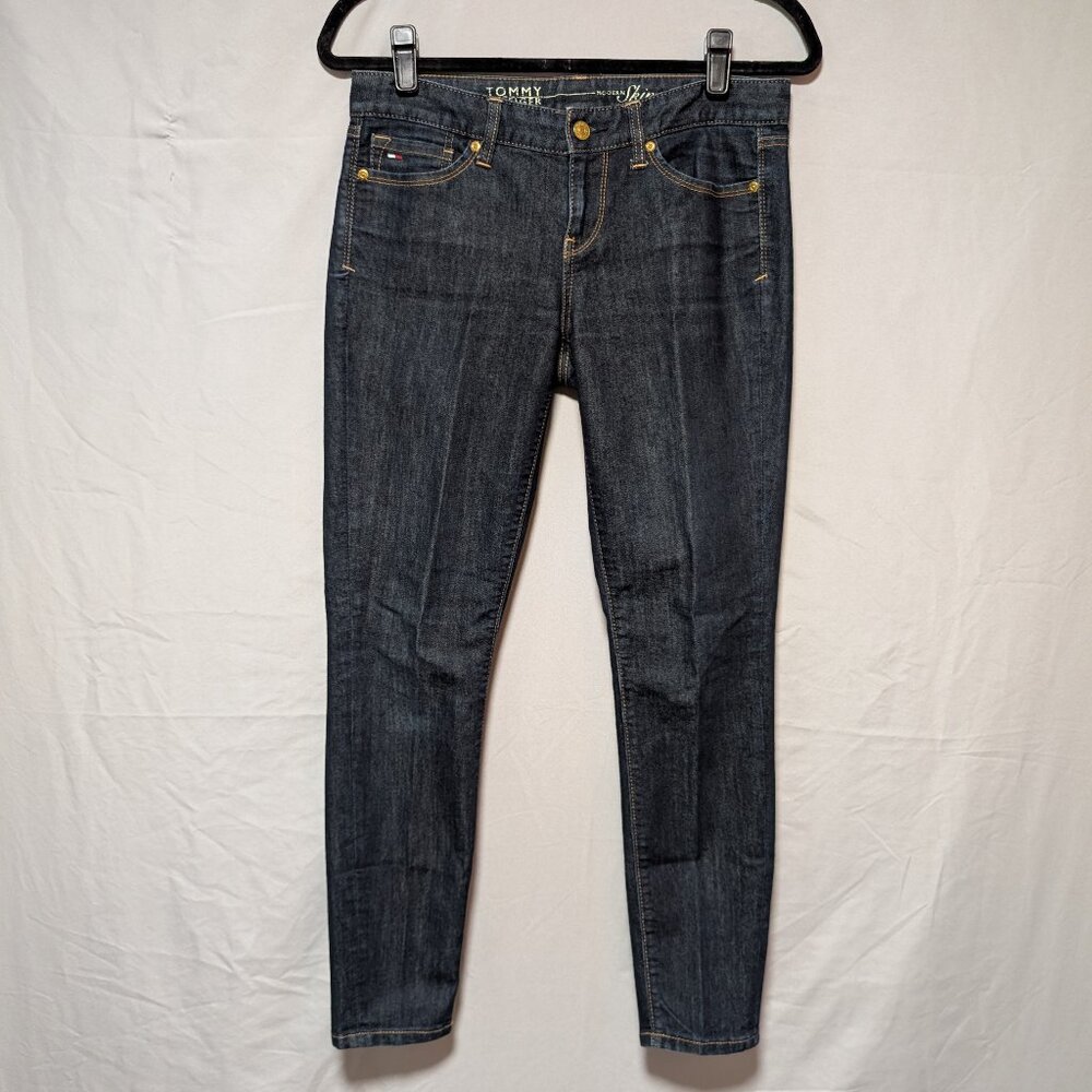 Tommy Hilfiger Dark Wash Modern Skinny Jeans Cotton Preppy Women's 4 Short